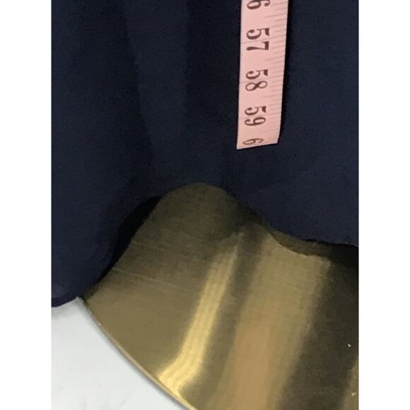 LULU'S SZ S Feeling Elegant Navy Blue Lace-Up Slit Bridesmaid Maxi Dress NEW B34 - Picture 6 of 10